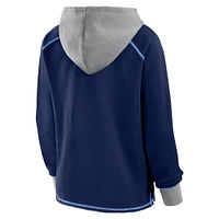 Women's Navy Tennessee Titans Boom Fleece Pullover V-Neck Hoodie