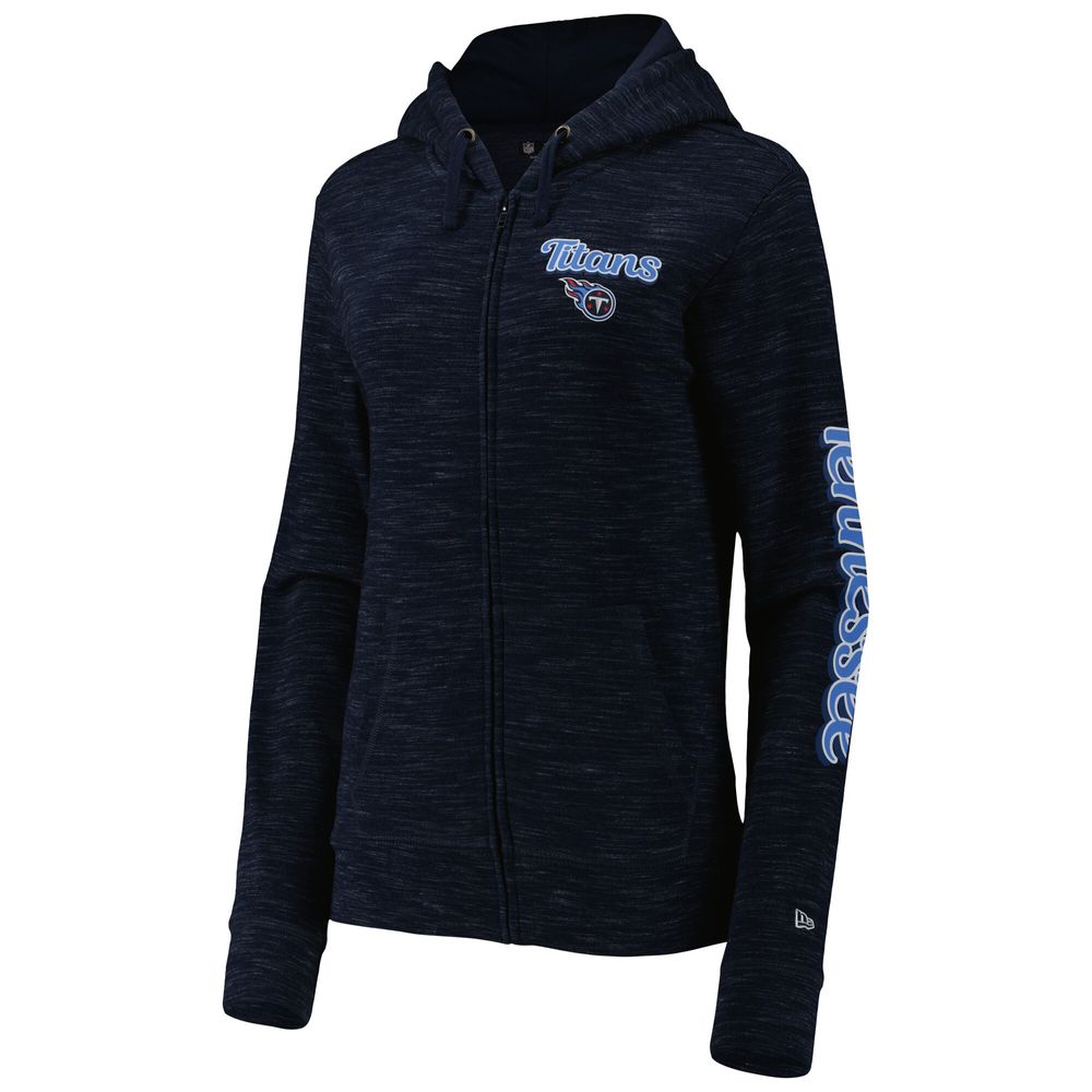 Women's New Era Navy Tennessee Titans Reverse Full-Zip Hoodie