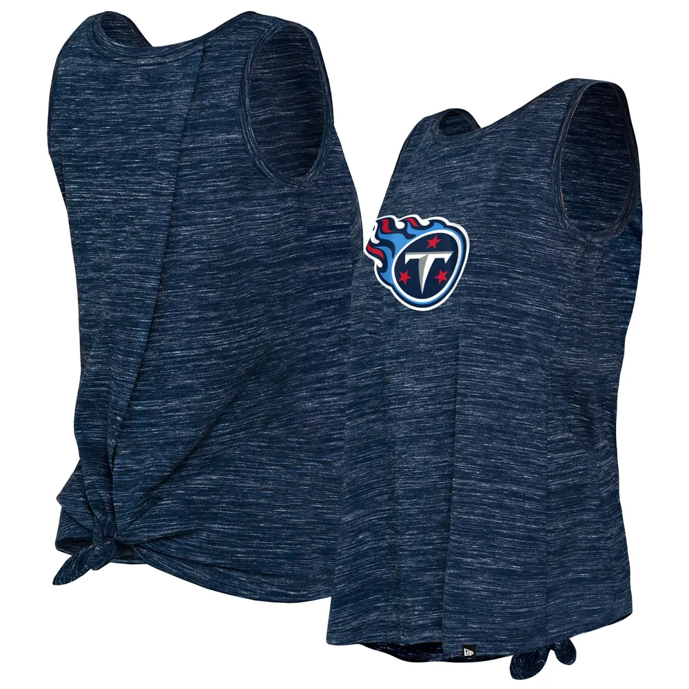 Lids Tennessee Titans New Era Women's Space Dye Tie-Back Tank Top - Navy