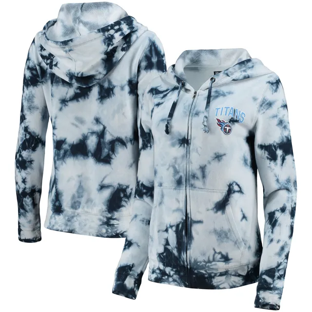 Women's New Era Navy Chicago Bears Tie Dye Fleece Full-Zip Hoodie