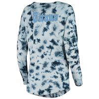 Women's New Era Navy Tennessee Titans Tie-Dye Long Sleeve T-Shirt