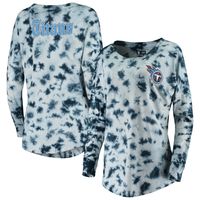 Women's New Era Navy Tennessee Titans Tie-Dye Long Sleeve T-Shirt