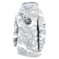 Women's Nike Arctic Camo Tennessee Titans 2024 Salute To Service Club Fleece Oversized Pullover Hoodie