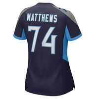 Women's Nike Bruce Matthews Navy Tennessee Titans Retired Player Jersey