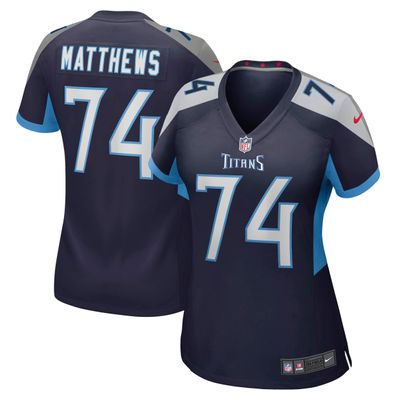 Women's Nike Bruce Matthews Navy Tennessee Titans Retired Player Jersey