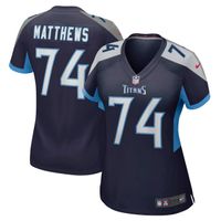 Women's Nike Bruce Matthews Navy Tennessee Titans Retired Player Jersey