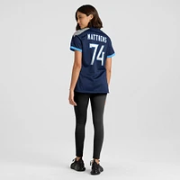 Maillot de joueur retraité Nike Bruce Matthews pour femme, bleu marine, Tennessee Titans