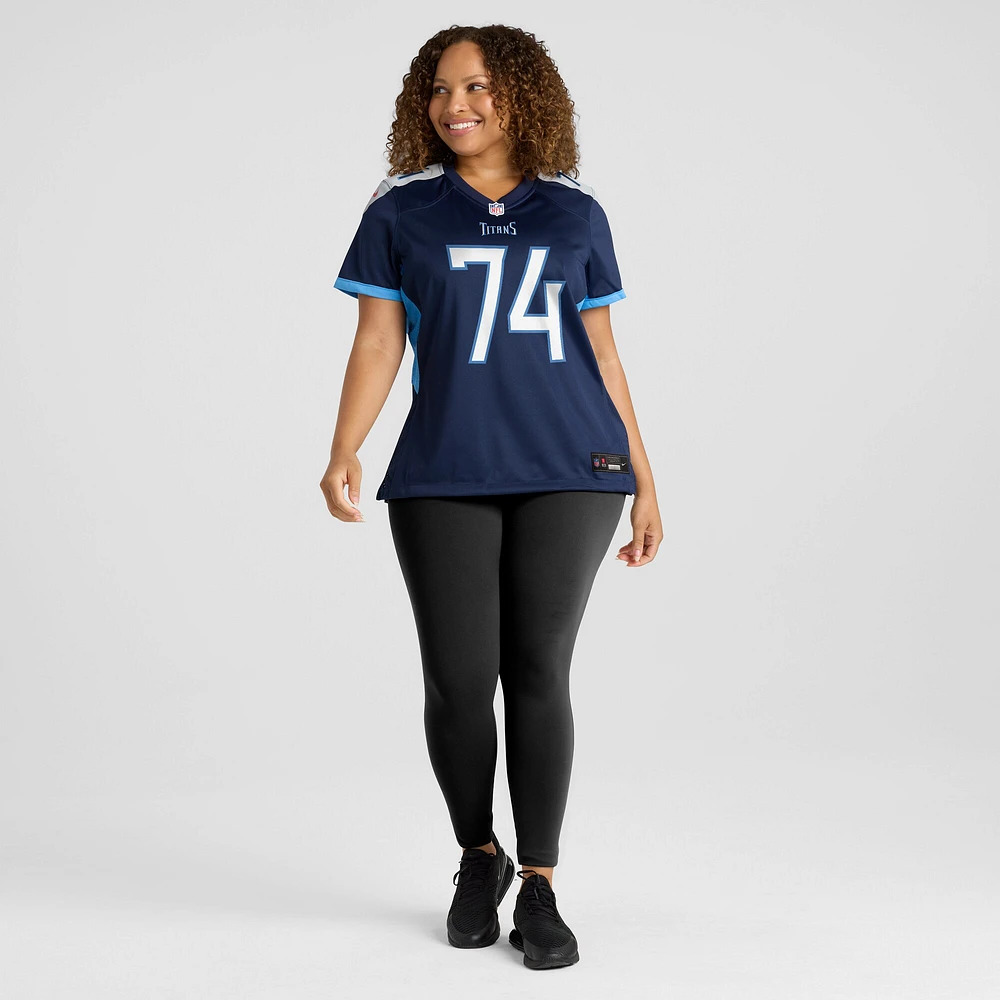 Maillot de joueur retraité Nike Bruce Matthews pour femme, bleu marine, Tennessee Titans