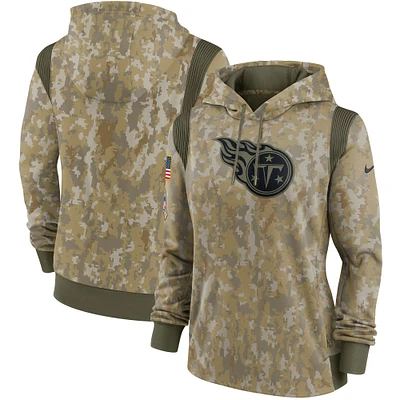 Women's Nike Camo Tennessee Titans 2021 Salute To Service - Therma Performance Pullover Hoodie