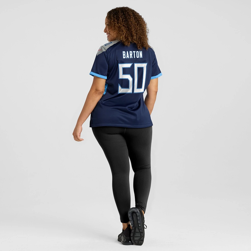 Women's Nike Cody Barton  Navy Tennessee Titans Team Game Jersey