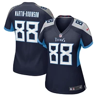 Maillot de match Nike David Martin-Robinson bleu marine Tennessee Titans pour femme