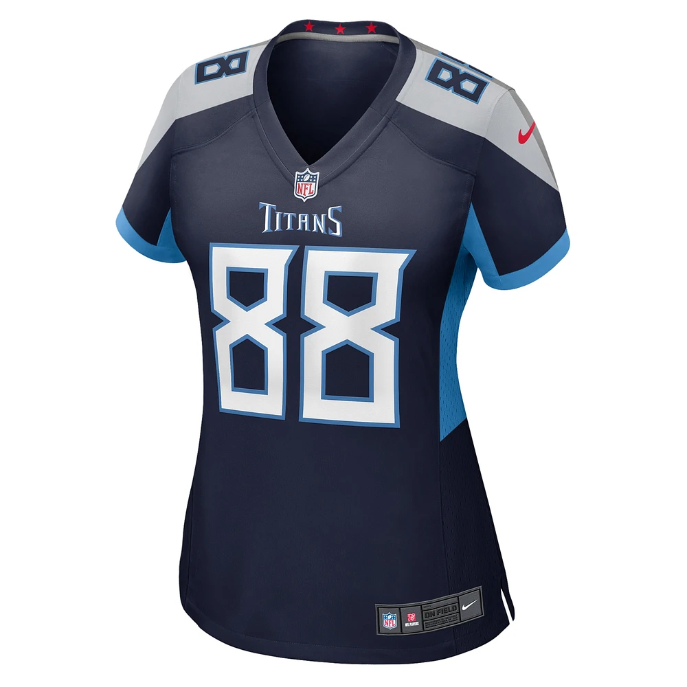 Maillot de match Nike David Martin-Robinson bleu marine Tennessee Titans pour femme