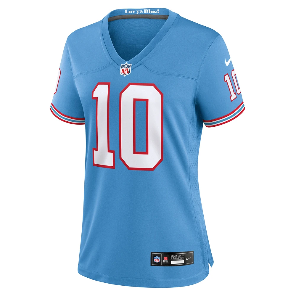 Maillot DeAndre Hopkins Nike Femme Bleu Clair Tennessee Titans Throwback Player Game