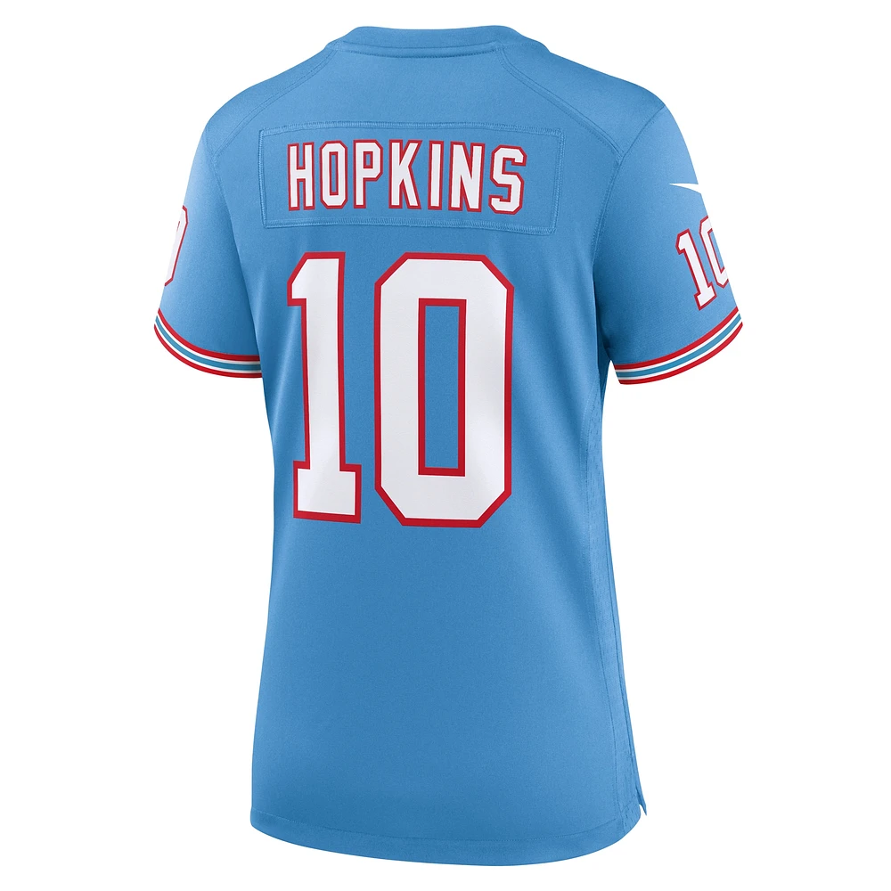 Women's Nike DeAndre Hopkins Light Blue Tennessee Titans Oilers Throwback Player Game Jersey