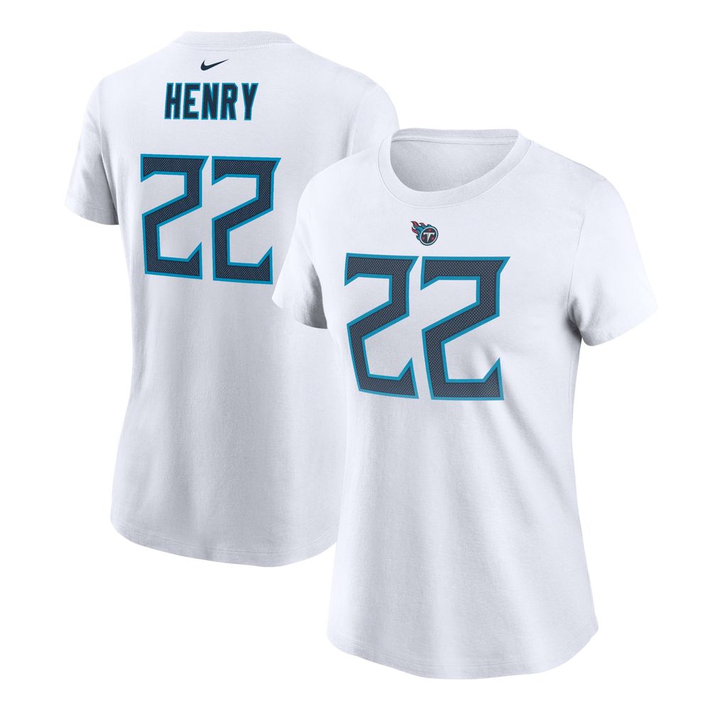 Women's Nike Derrick Henry White Tennessee Titans Player Name & Number T-Shirt