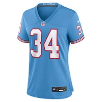 Maillot de jeu pour joueur retraité Nike Earl Campbell bleu clair Tennessee Titans Oilers Throwback femme