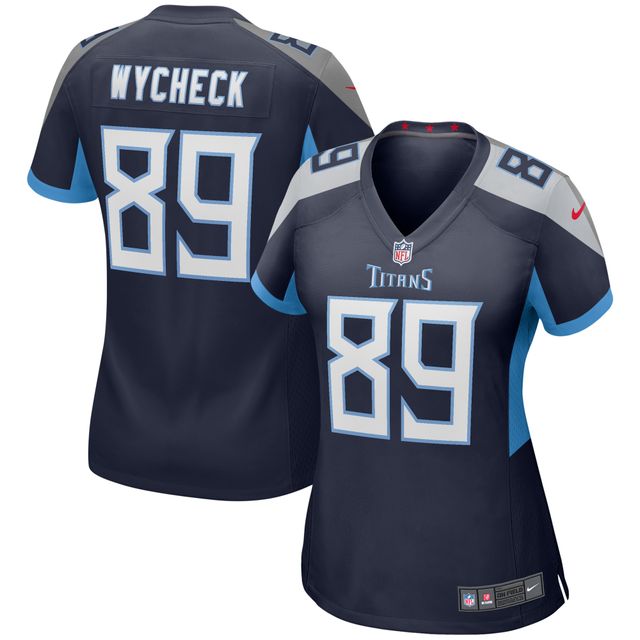 Maillot de joueur retraité Nike Frank Wycheck pour femme des Tennessee Titans, bleu marine