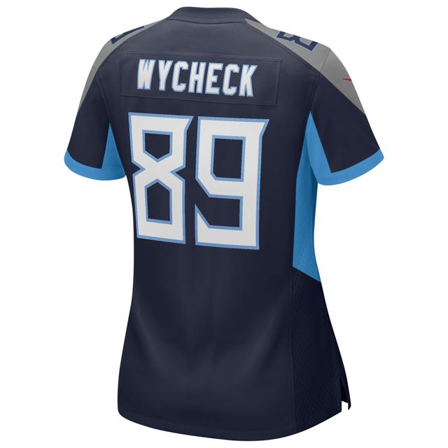 Maillot de joueur retraité Nike Frank Wycheck pour femme des Tennessee Titans, bleu marine