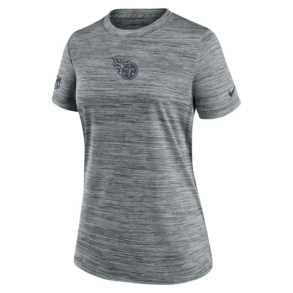 Women's Nike Gray Tennessee Titans Sideline Velocity Performance T-Shirt