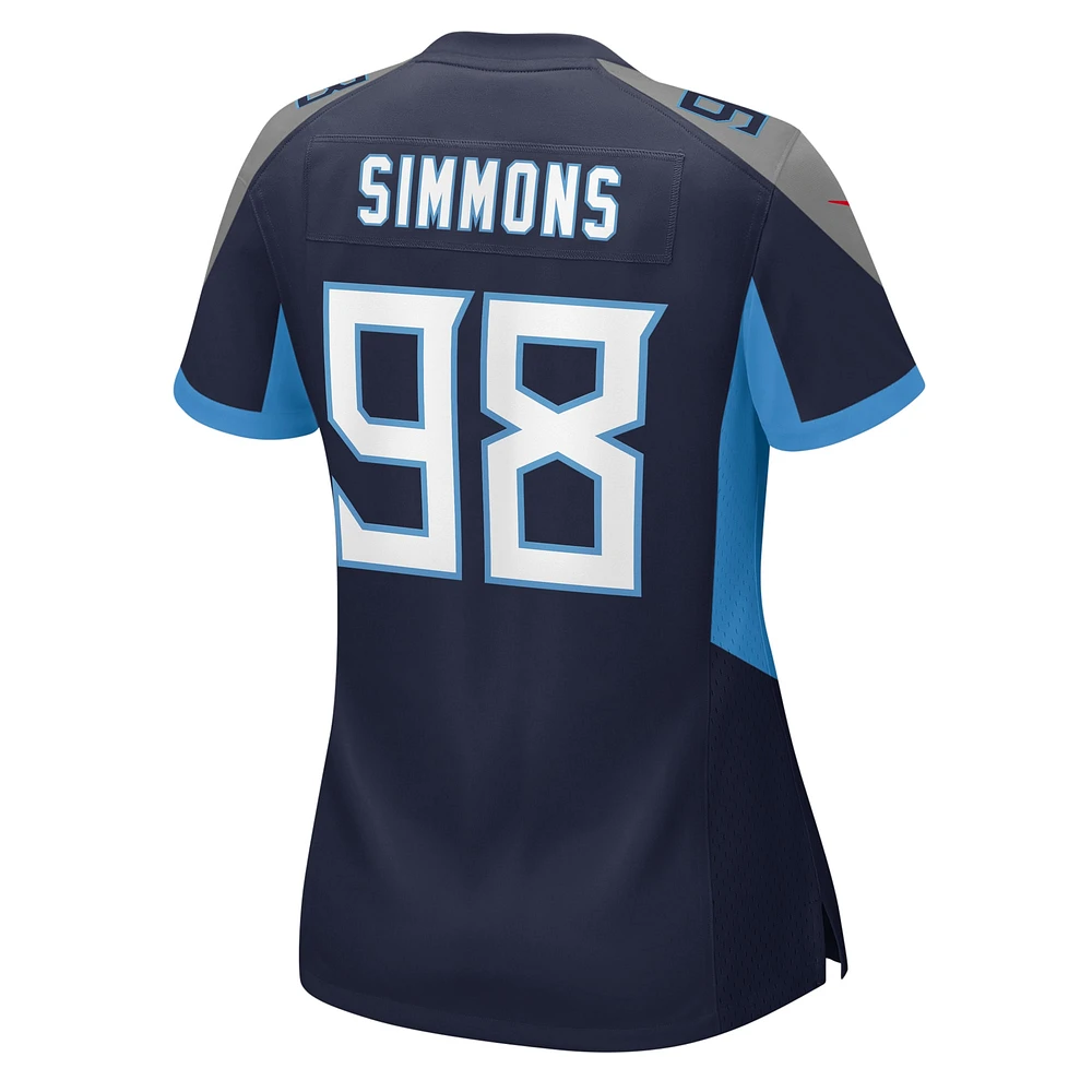 Women's Nike Jeffery Simmons  Navy Tennessee Titans Game Jersey