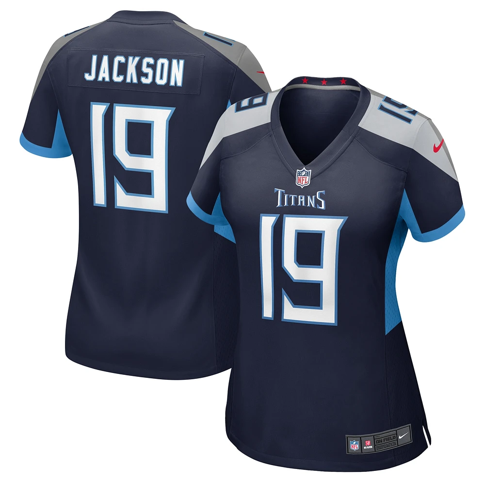 Maillot de match Nike Jha'Quan Jackson bleu marine pour femme des Tennessee Titans