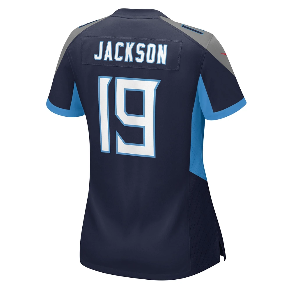 Maillot de match Nike Jha'Quan Jackson bleu marine pour femme des Tennessee Titans