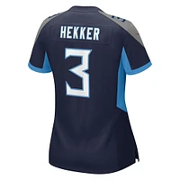Maillot Nike Johnny Hekker bleu marine pour femme des Titans du Tennessee
