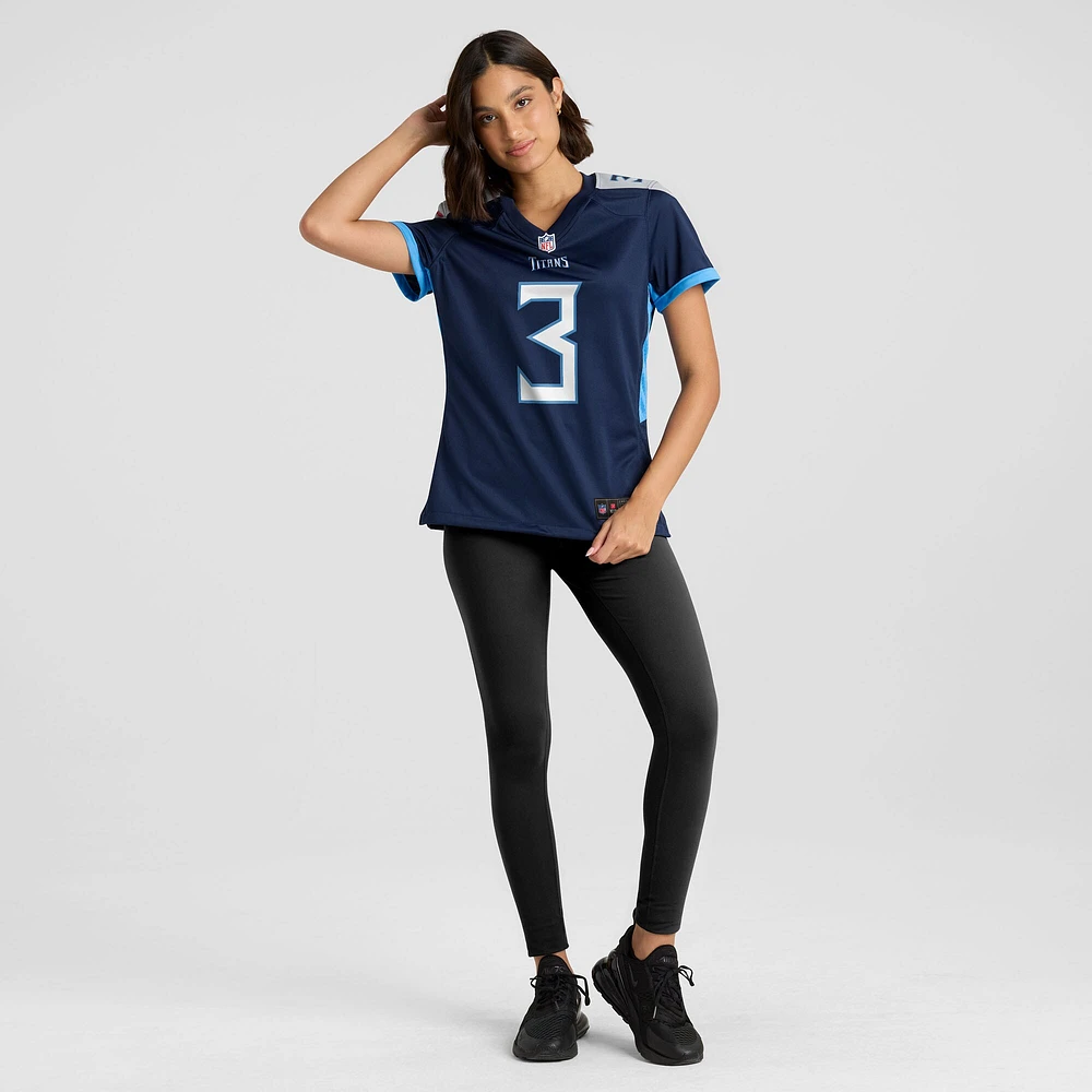 Maillot Nike Johnny Hekker bleu marine pour femme des Titans du Tennessee