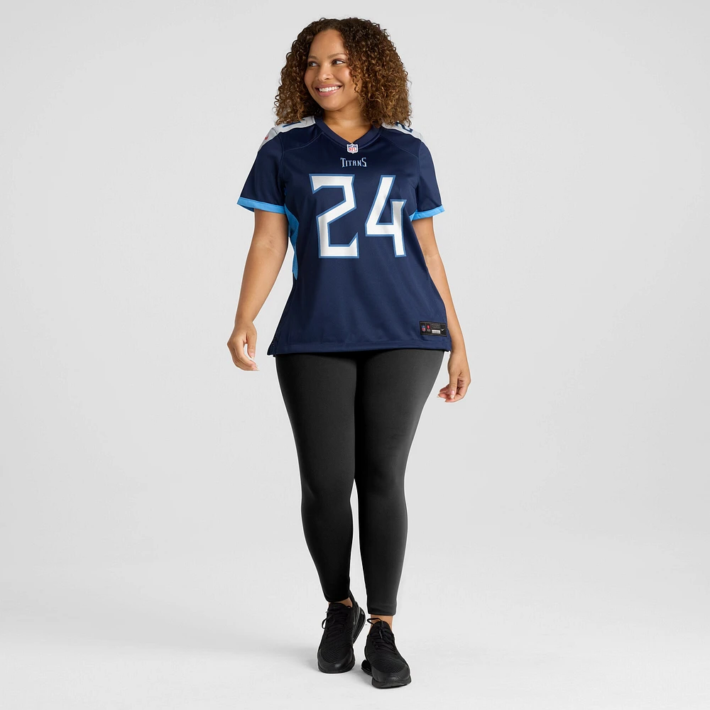 Maillot de match Nike Julius Wood bleu marine Tennessee Titans pour femme