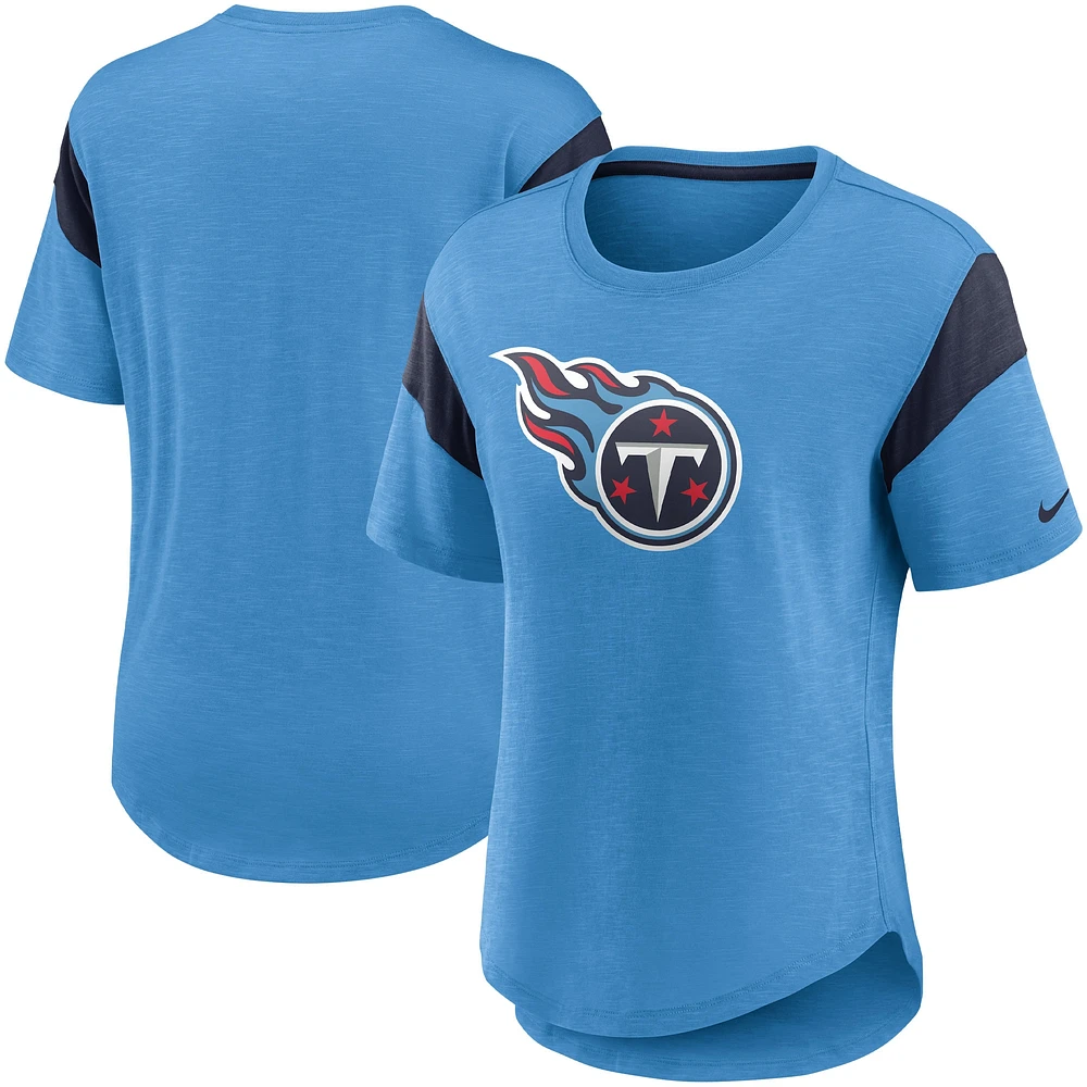 Haut tendance Nike Tennessee Titans pour femme avec logo principal - Bleu clair