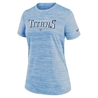 T-shirt Nike Tennessee Titans Sideline Velocity Performance pour femme, bleu clair