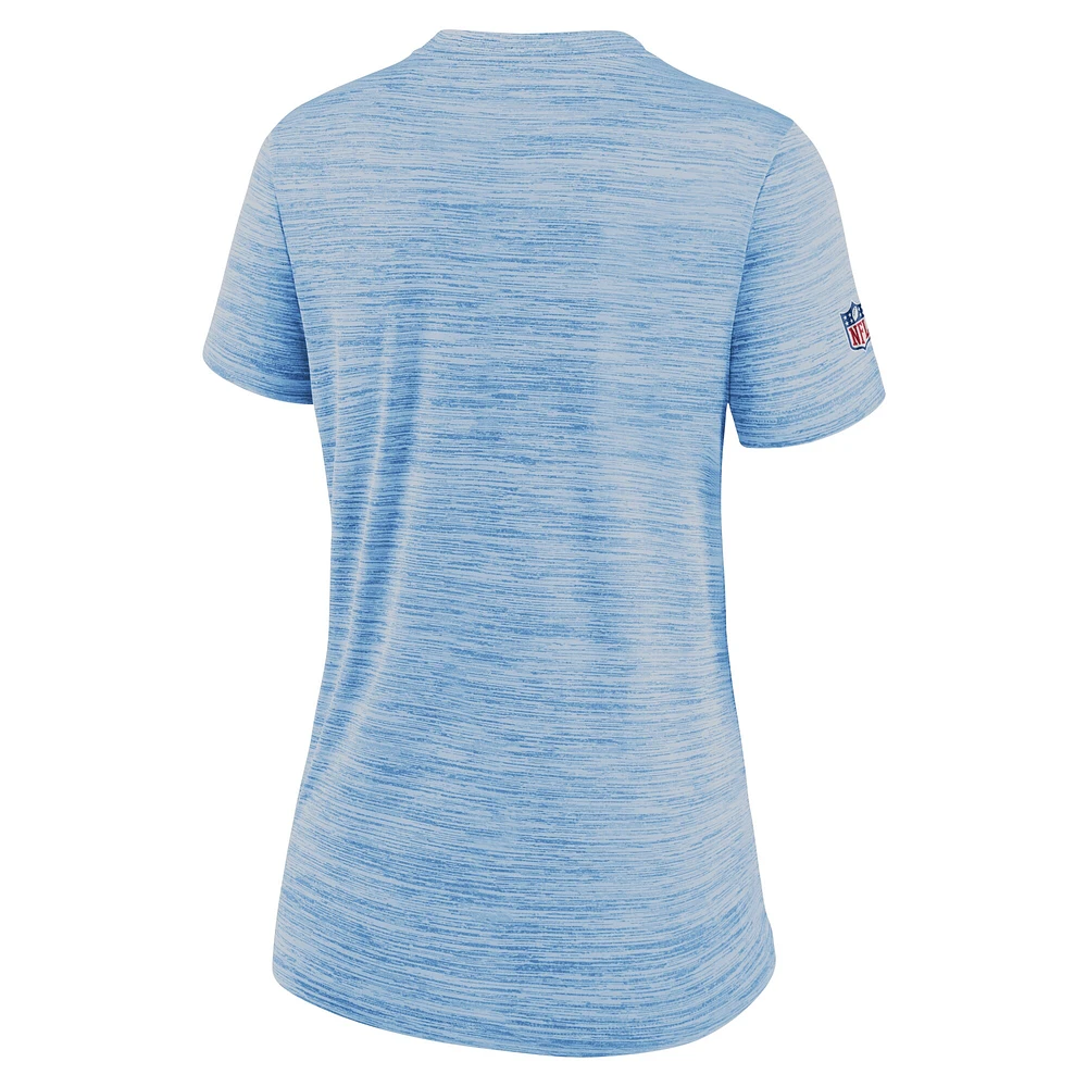 T-shirt Nike Tennessee Titans Sideline Velocity Performance pour femme, bleu clair