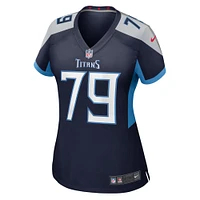 Maillot de match Nike Lloyd Cushenberry III bleu marine pour femme des Tennessee Titans