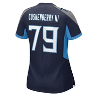 Maillot de match Nike Lloyd Cushenberry III bleu marine pour femme des Tennessee Titans