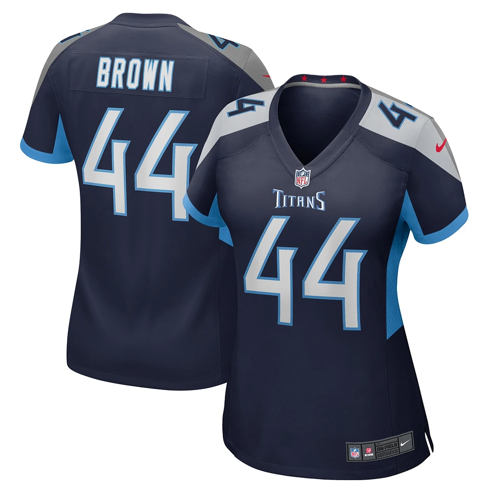 Maillot de match des Titans du Tennessee Nike Mike Brown pour femme, bleu marine