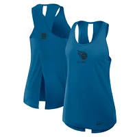 Women's Nike Navy Tennessee Titans Glory Crisscross Performance Tank Top
