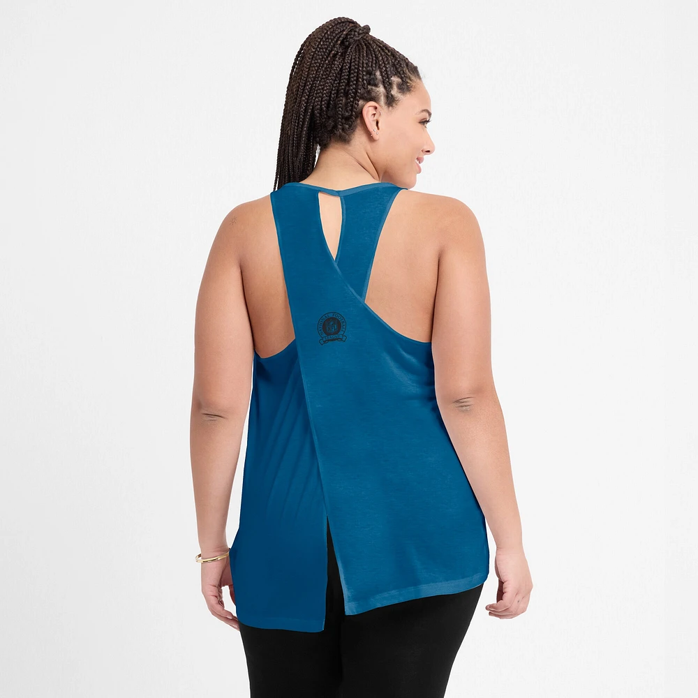 Women's Nike Navy Tennessee Titans Glory Crisscross Performance Tank Top