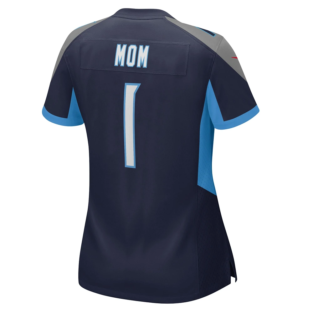 Maillot de match Nike numéro 1 Mom pour femmes, bleu marine, Tennessee Titans