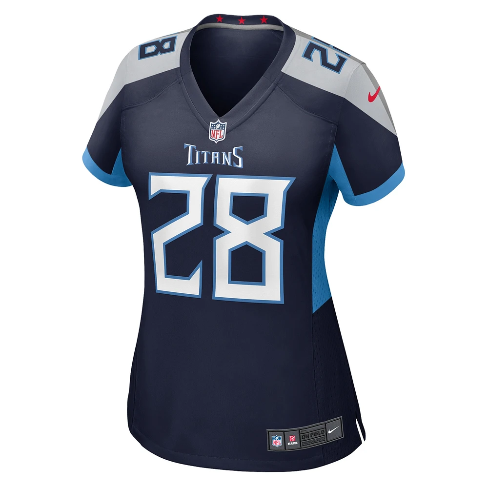 Maillot de match Nike Quandre Diggs bleu marine Tennessee Titans pour femme