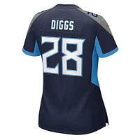 Maillot de match Nike Quandre Diggs bleu marine Tennessee Titans pour femme