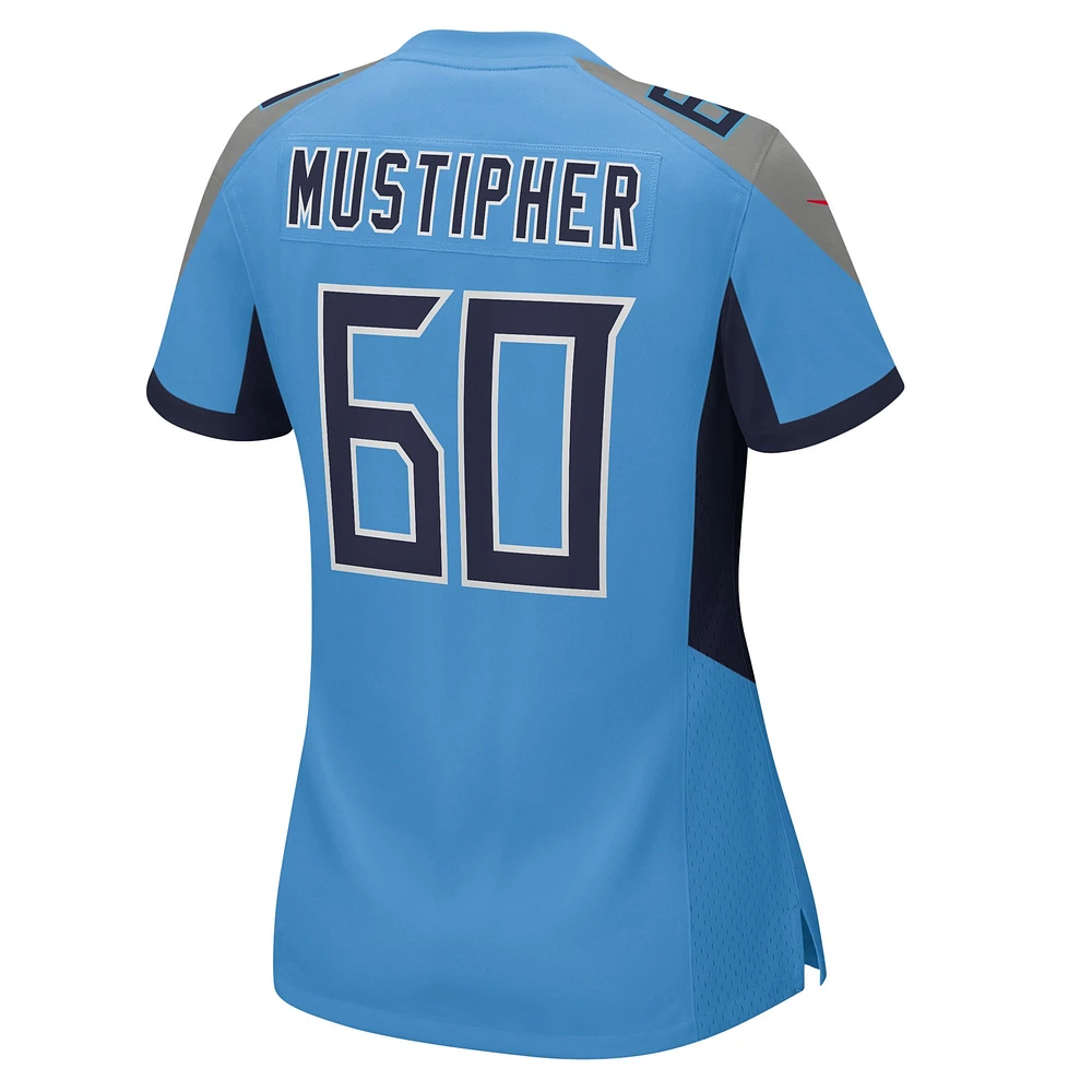 Women's Nike Sam Mustipher  Light Blue Tennessee Titans Team Game Jersey