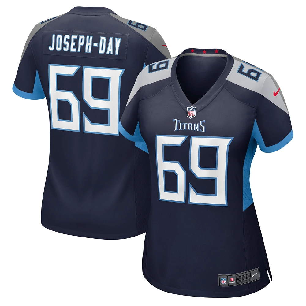 Maillot de match Nike Sebastian Joseph-Day bleu marine pour femme des Tennessee Titans