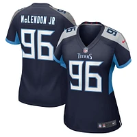 Maillot de match Nike TK McLendon Jr. bleu marine pour femme des Tennessee Titans