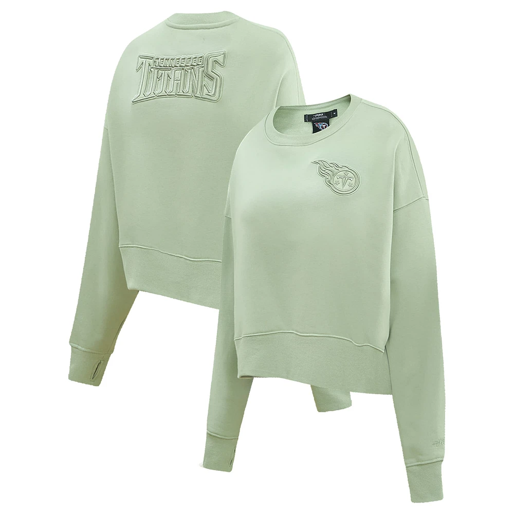 Women's Pro Standard  Light Green Tennessee Titans Neutral Pullover Sweatshirt