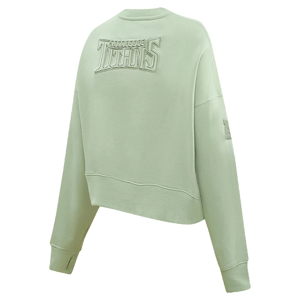 Women's Pro Standard  Light Green Tennessee Titans Neutral Pullover Sweatshirt