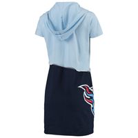 Women's Refried Apparel Light Blue/Navy Tennessee Titans Sustainable Hooded Mini Dress