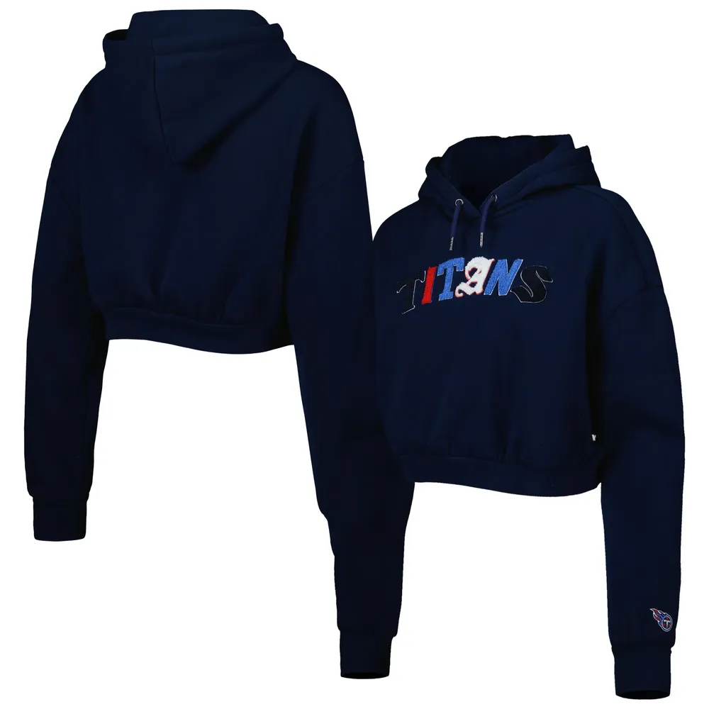 Lids Tennessee Titans The Wild Collective Women's Cropped Pullover Hoodie -  Navy