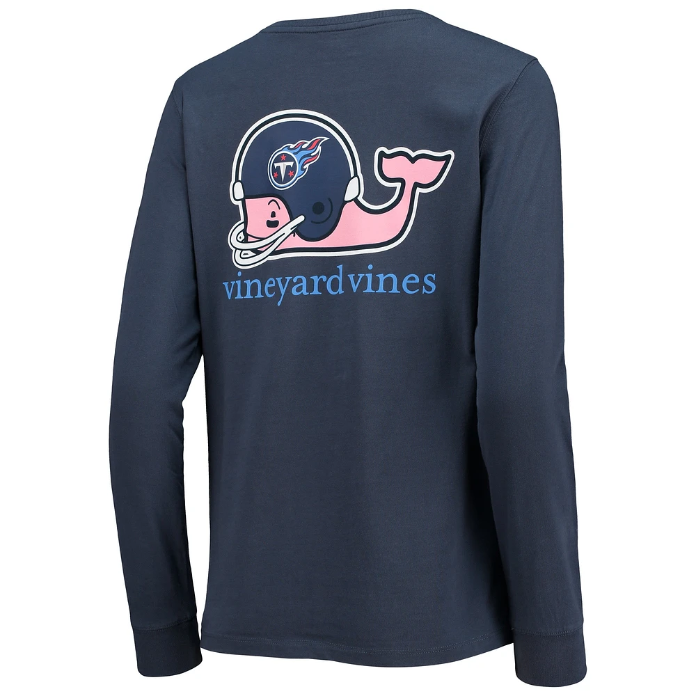 Women's Vineyard Vines Navy Tennessee Titans Helmet Long Sleeve T-Shirt