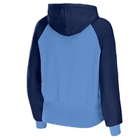 Sweat à capuche léger et zippé pour femme WEAR by Erin Andrews bleu clair Tennessee Titans color block