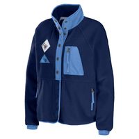 Women's WEAR by Erin Andrews Navy Tennessee Titans Polar Fleece Raglan Full-Snap Jacket